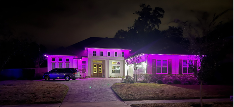 Trimlight pink house